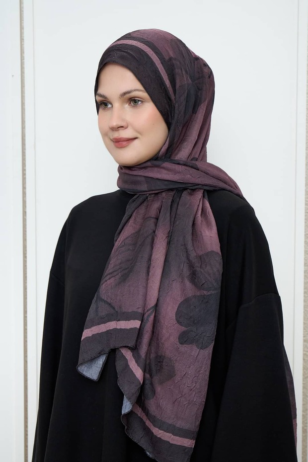 Flower Desen Bambu Şal - 2