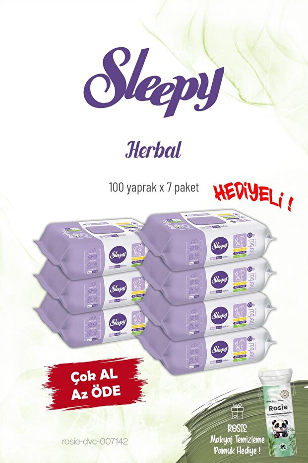Herbal 7 Pack Personal Care Towels 100S and Rosie