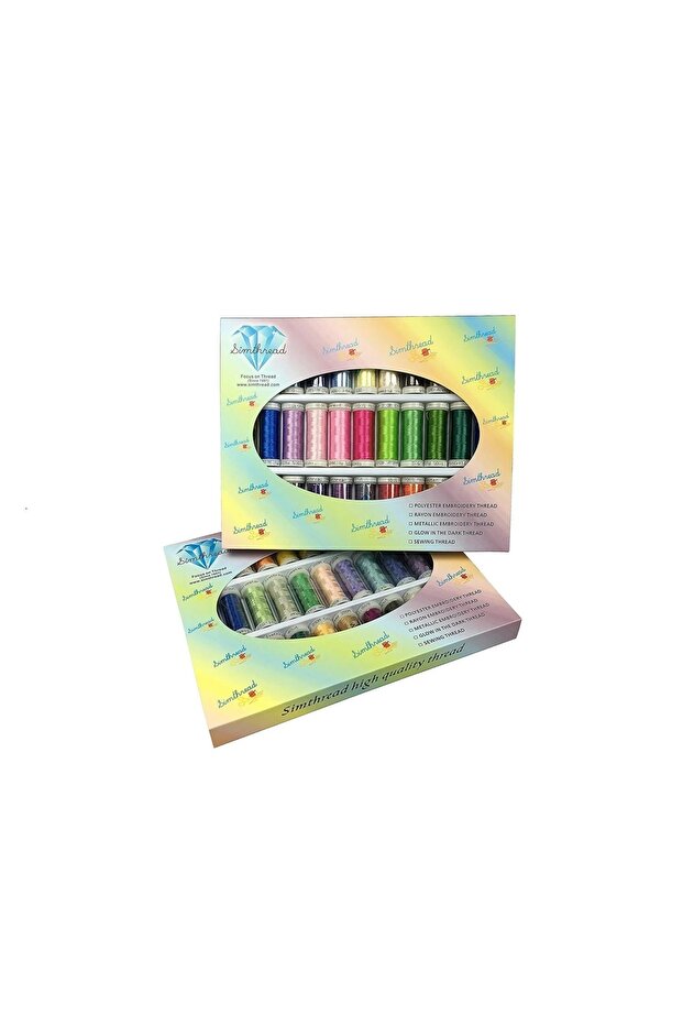 Embroidered Thread Set 63 Spools - 300 m, Multicolor - 3