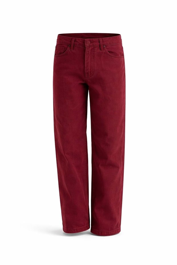 Unisex Kids Burgundy Color Denim - Jeans