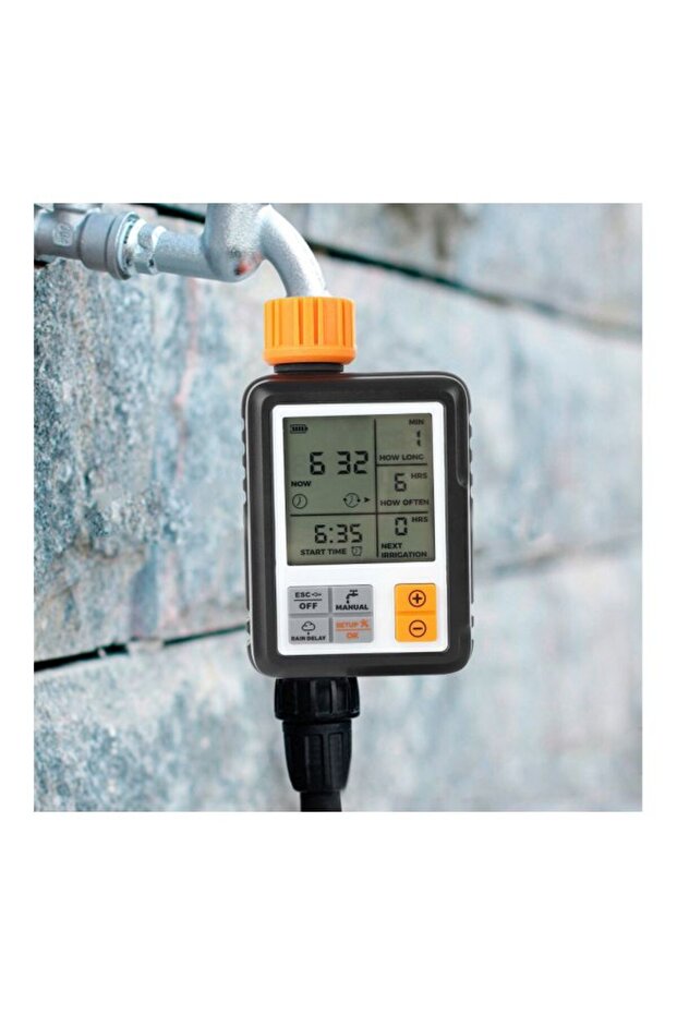 مؤقت رقمي أوتوماتيكي لنظام الري باللون الأسود/البرتقالي - 6