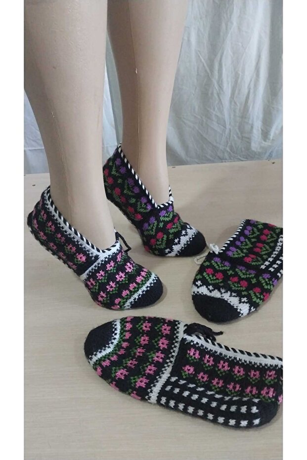 2 Pieces of Hand Knitted Five Needles/Handmade Booties/Dowry Booties/Knitting/Home Booties/Handmade