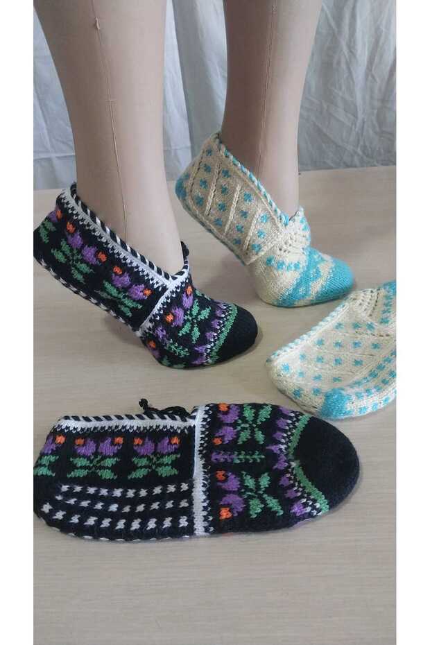 2 Pieces of Hand Knitted Five Needles/Handmade Booties/Dowry Booties/Knitting/Home Booties/Handmade