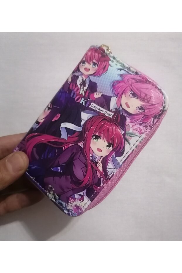 Owl Bag Doki Doki Literatüre Club Patterned Design Faux Leather Wallet