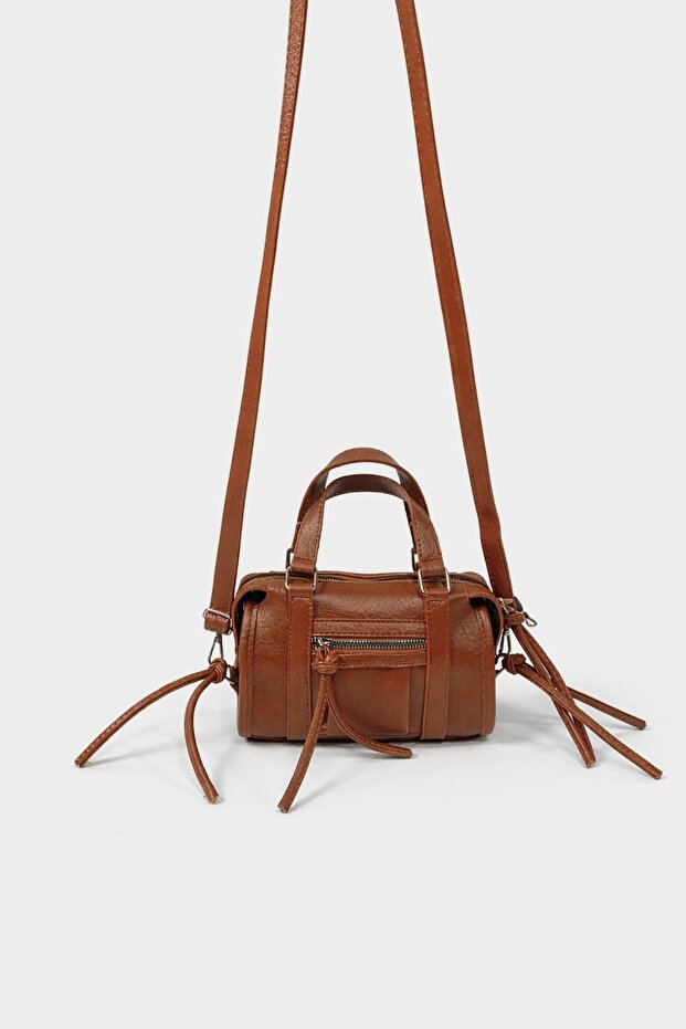 Kadın Mini Bowling Çantası Taba - 7