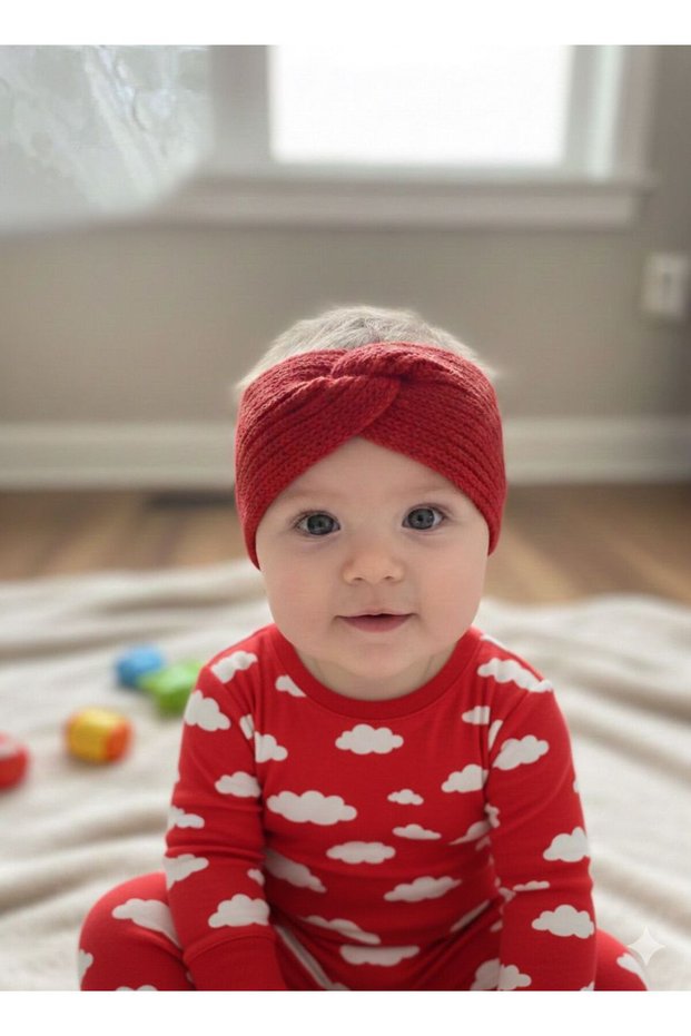Baby Girl Child Hand Knitted Bandana