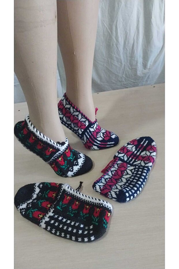 2 Pieces of Hand Knitted Five Needles/Handmade Booties/Dowry Booties/Knitting/Home Booties/Handmade
