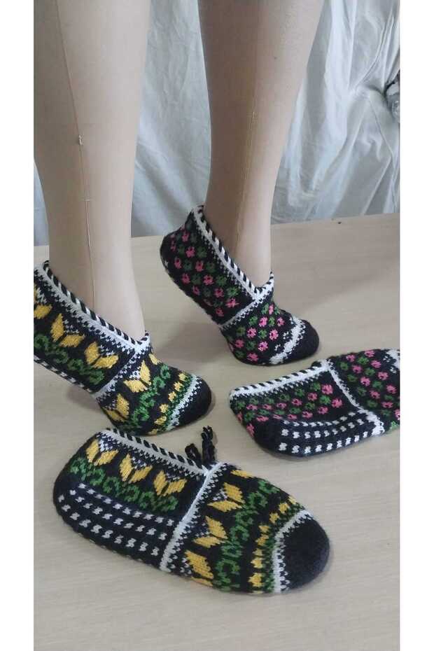 2 Pieces of Hand Knitted Five Needles/Handmade Booties/Dowry Booties/Knitting/Home Booties/Handmade