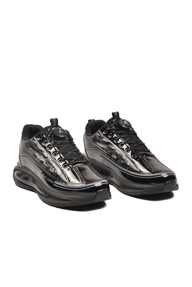 2250 Memory Sole Black Patent Leather Men's Sports Shoes