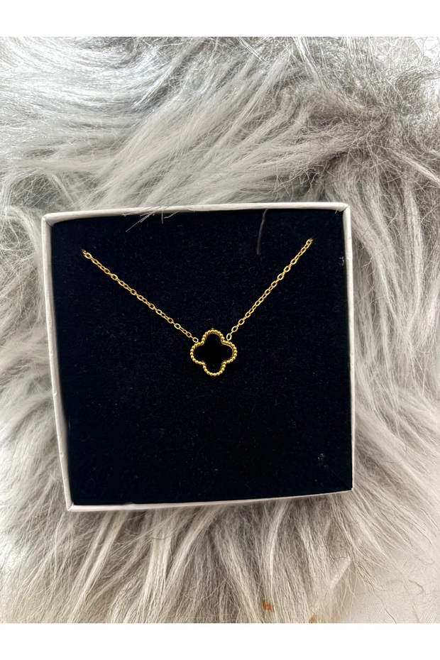 Çelik tekli yonca kolye V.clff kolye tekli yonca - 1