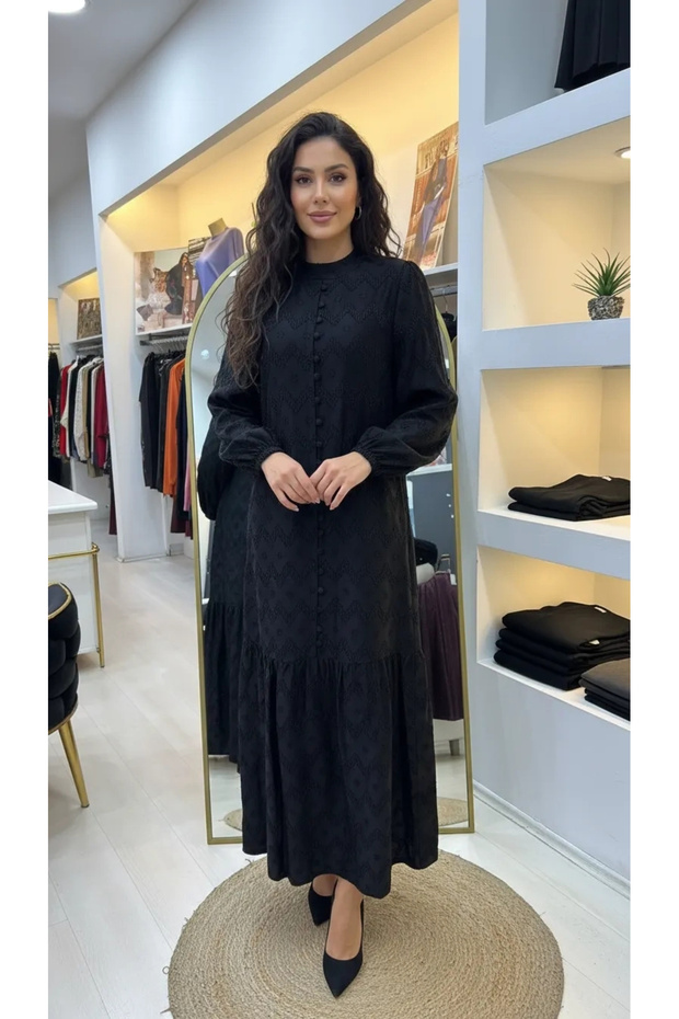 CUPRA İPEK ELBİSE 2026 SİYAH - 2