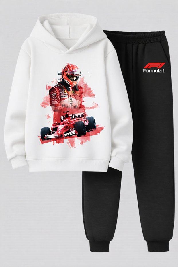 Michael Schumacher Printed 3-Yarn Quality Sweatshirt and Trackpants F1 Kids' Top-Bottom Set