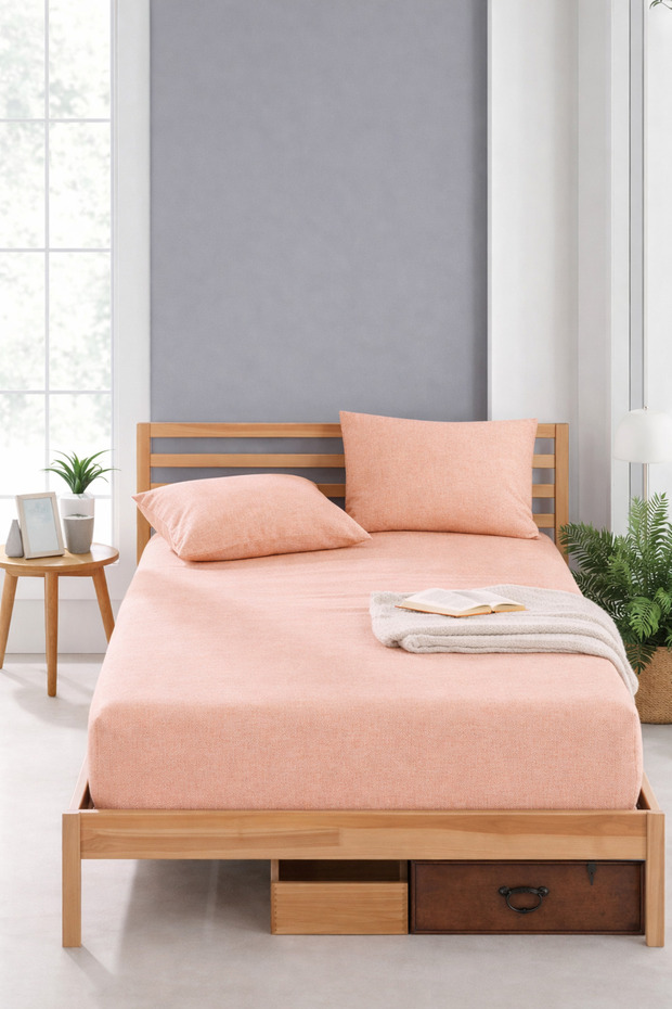 Cotton Padded Elastic Sheet Single Size