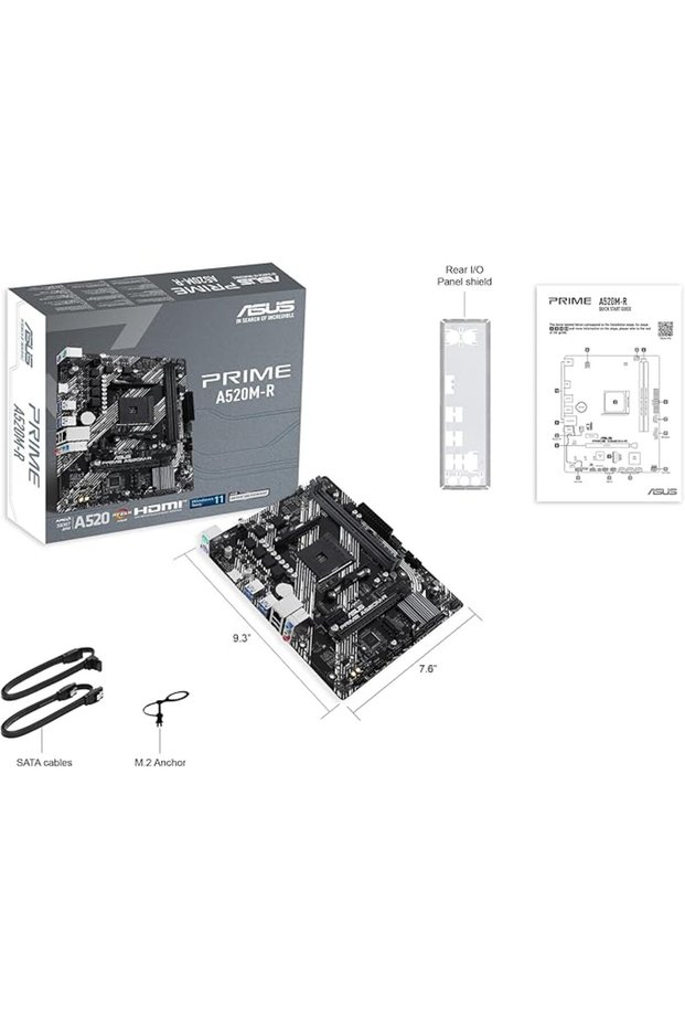 Asus prime a520m-r a520 ddr4 (no vga) glan matx hdmi m2 usb3.2 am4 amd motherboard