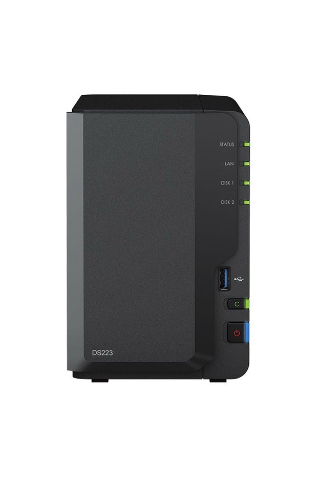 سينولوجي ديسك ستيشن DS223 بسعة 512 ميجابايت، يدعم 2 × 3.5 SATA، يدعم RAID (1-0-5-6-10)، خادم NAS