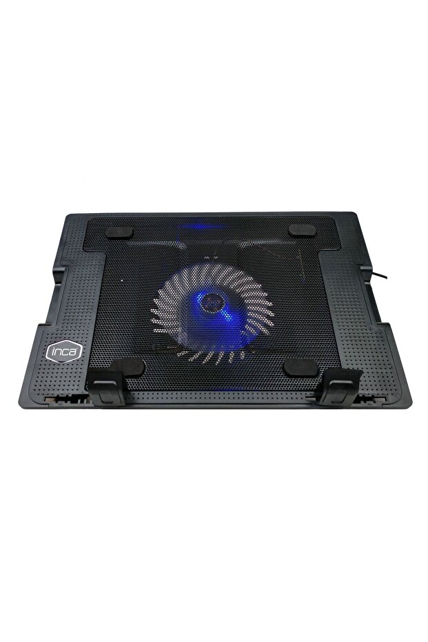 INC-343FXS مبرد كمبيوتر محمول أسود مع مروحة