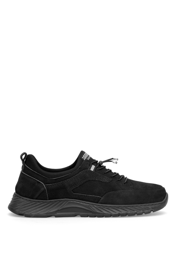 Elit 26Yslcmf01N Men's Genuine Nubuck Leather Casual Shoes Black
