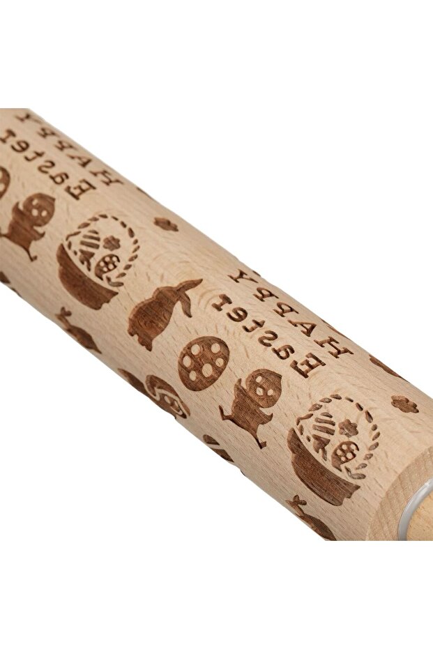 Wooden Candlestick with Easter Patterns 20cm - 2