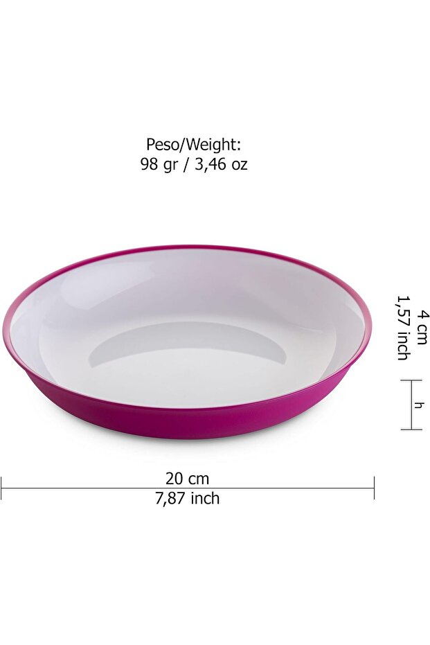 Sanaliving plastic tableware set - Fuchsia - 6