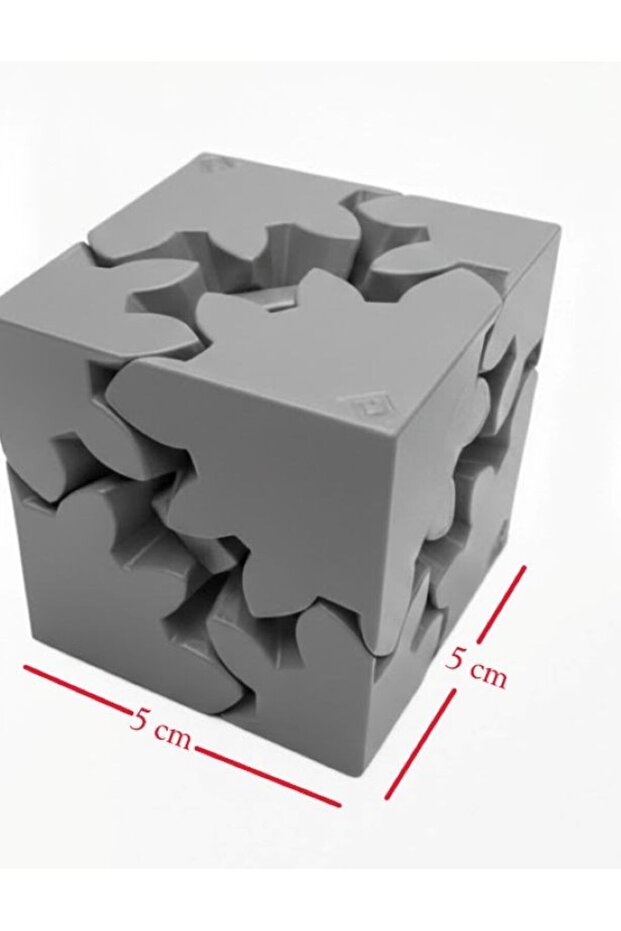 مكعب الذكاء الميكانيكي - مكعب ألعاب ذكاء بعجلات ميكانيكية - لعبة تعليمية لتطوير الذكاء - رمادي - 3