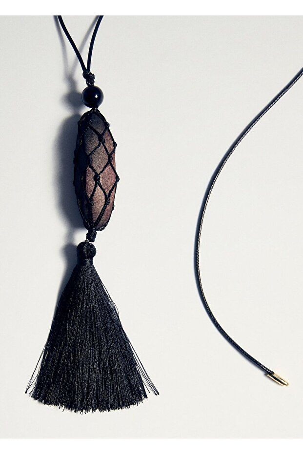 Püsküllü boncuklu kolye - 2