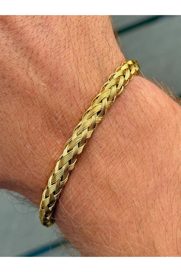 Men's Steel Bracelet - Modern White Mesh Design, Bracelet for Lover, Spouse, Father