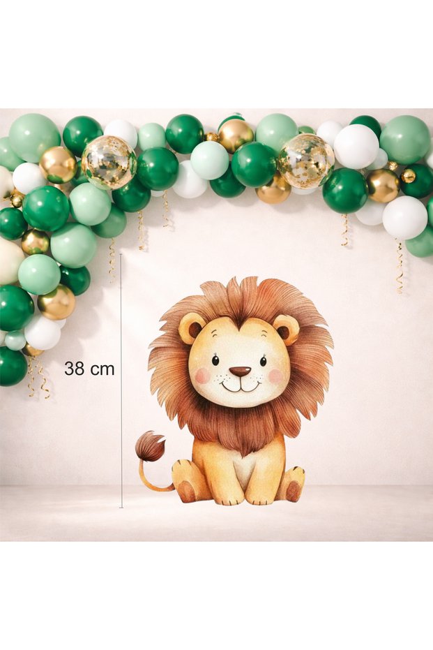 Lion Safari Pastel Themed Pedestal Board (38 cm) Birthday Decoration 300Gr Art Paper