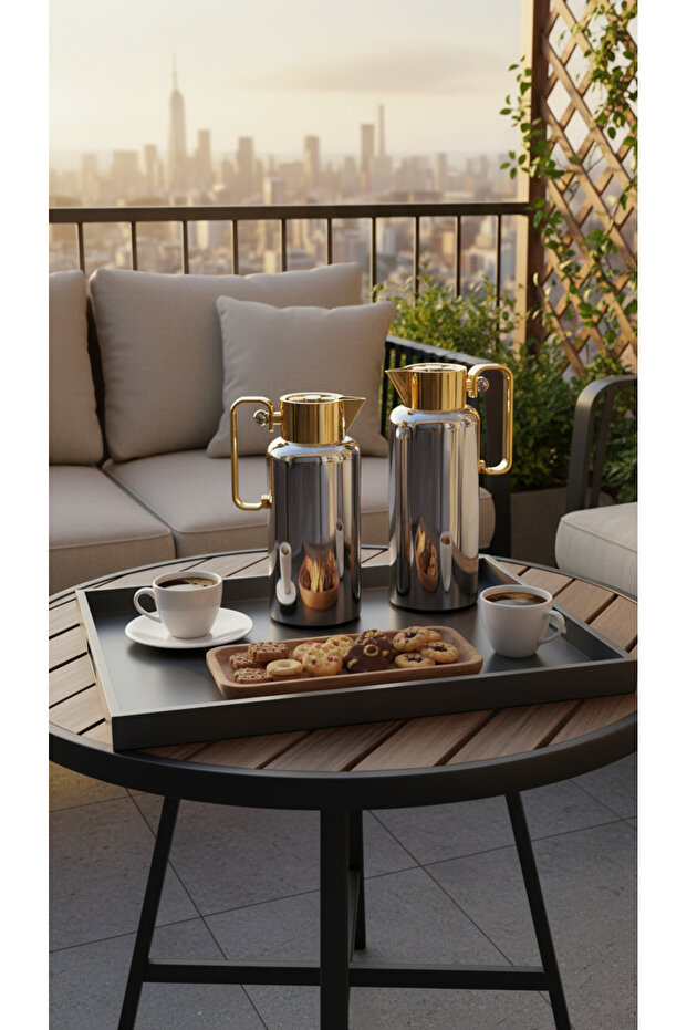 1-liter tea or coffee thermos set