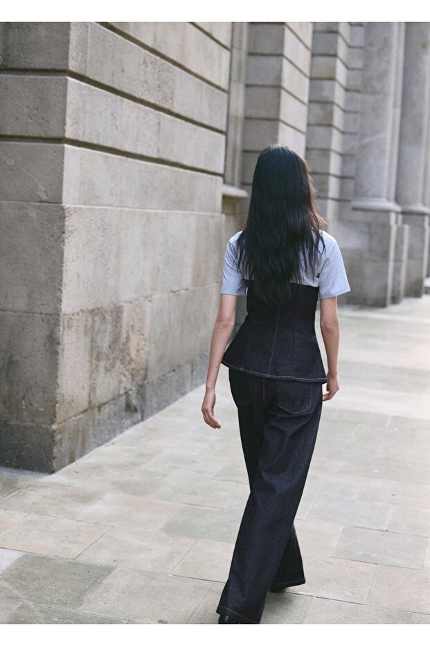 Straplez denim bluz - 4