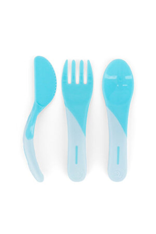 طقم ملعقة وشوكة 6+اي يو مي بلس بلو - 1