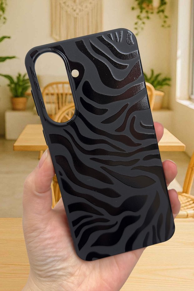 Samsung Galaxy A37 Compatible Zebra Patterned Silicone Shock Absorbing Classic Protected Rubber Case