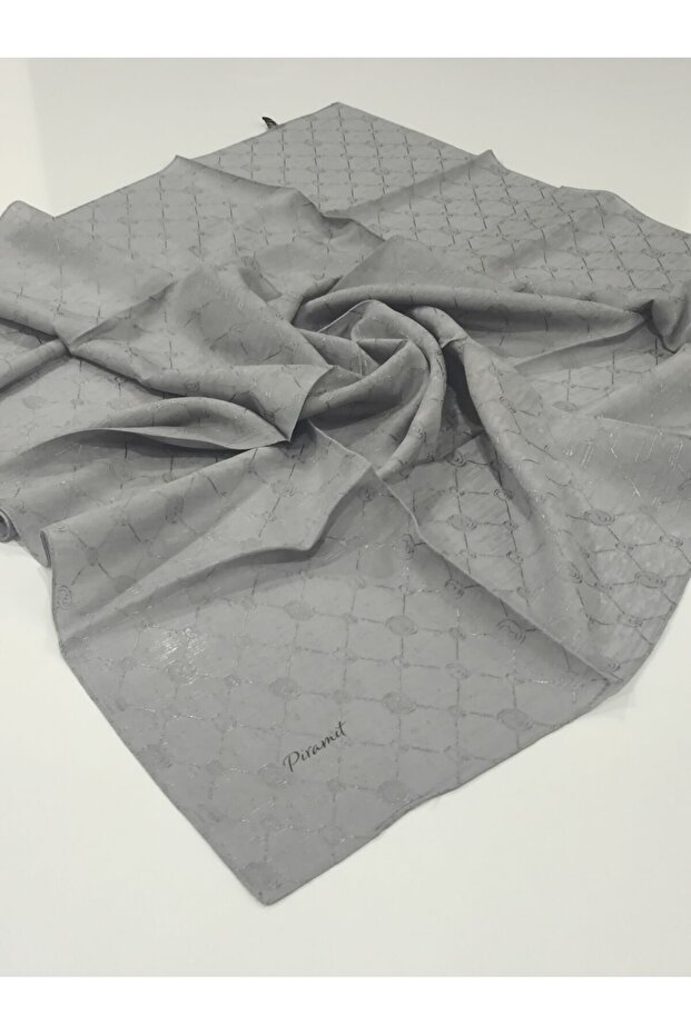 MONOGRAM JAKARLI EŞARP GRİ - 2