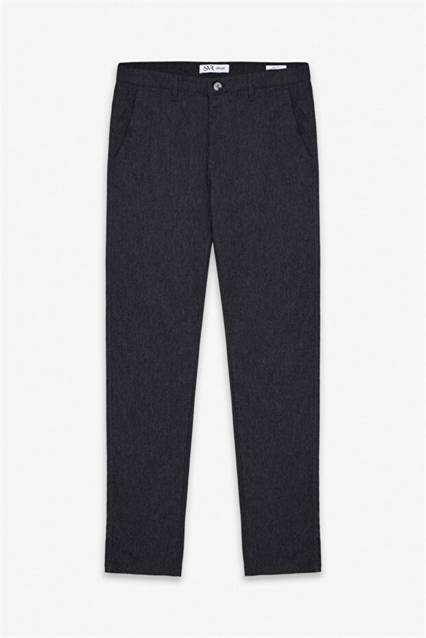 Siyah Slim Casual Pantolon - 6