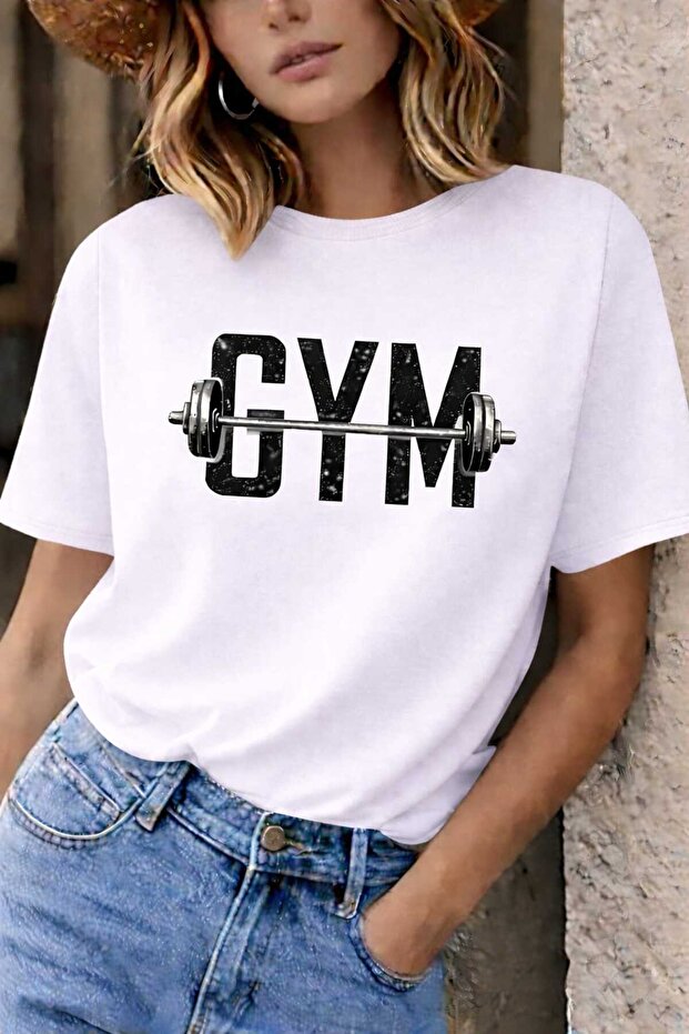 Gym Printed White Unisex T-Shirt