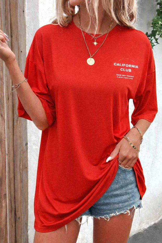 California Club Printed Red Unisex T-Shirt