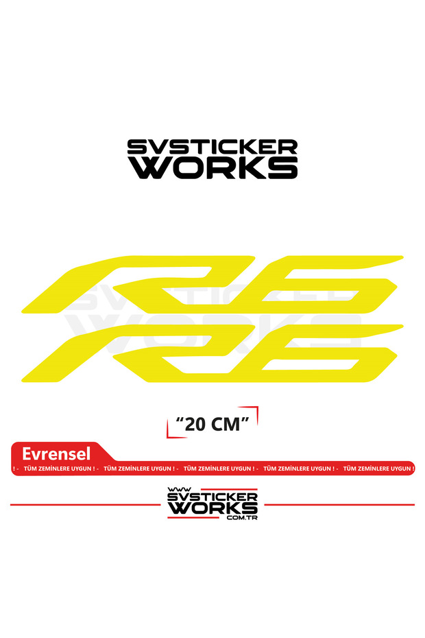 Yamaha R6 Compatible Text Sticker – High Quality Custom Cut Foil (Set of 2)