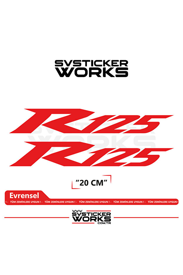 Yamaha R125 Compatible Text Sticker – High Quality Custom Cut Foil (Set of 2)