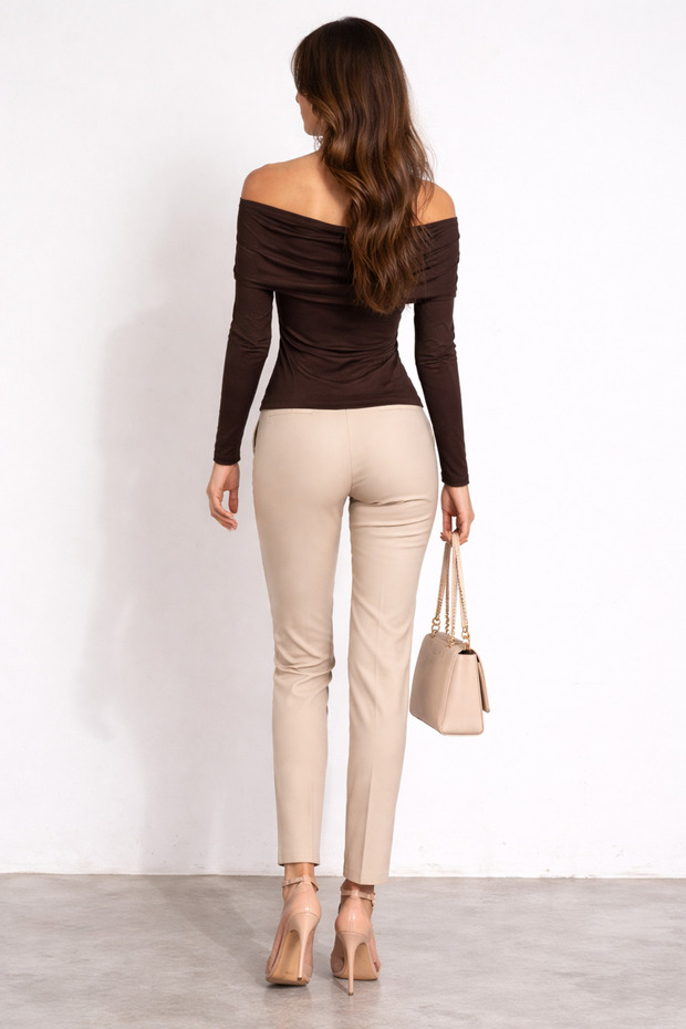 Bronş Detaylı Modal Bluz - 4