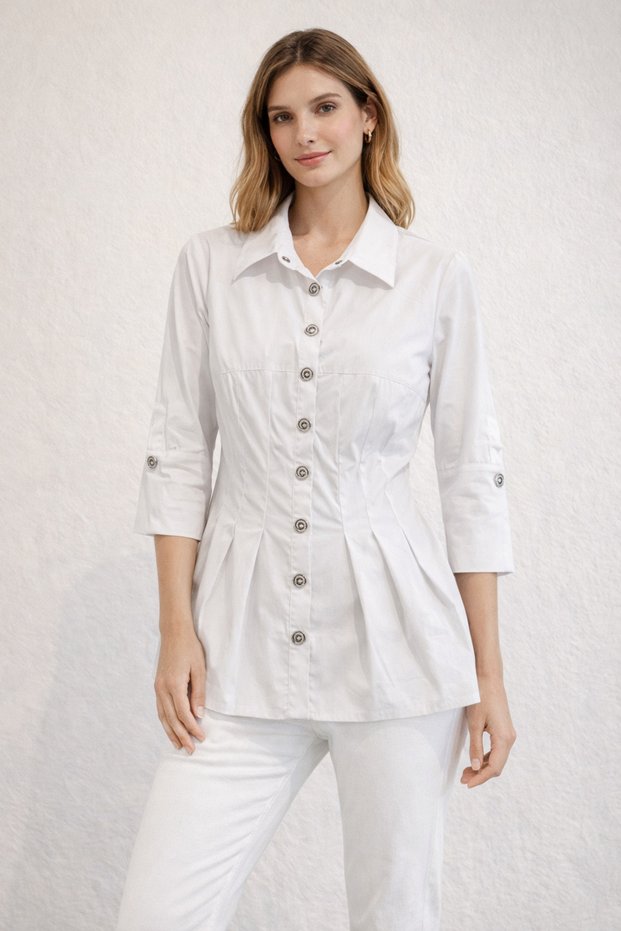 Pile Detailed Cotton Shirt