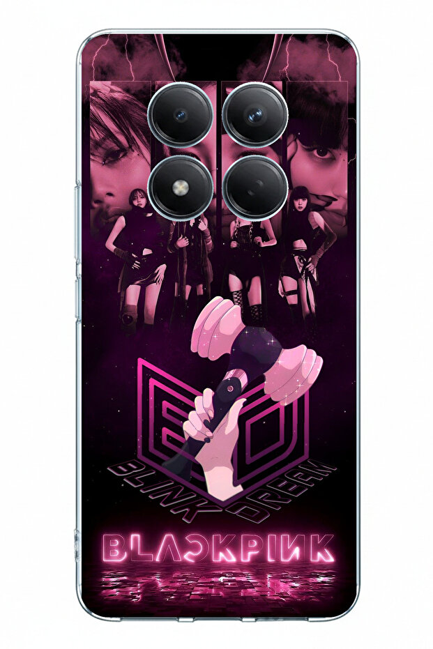 حافظة سيليكون مطبوعة بملصق بلاك بينك متوافقة مع هاتف Redmi Note 15 PRO PLUS - 1