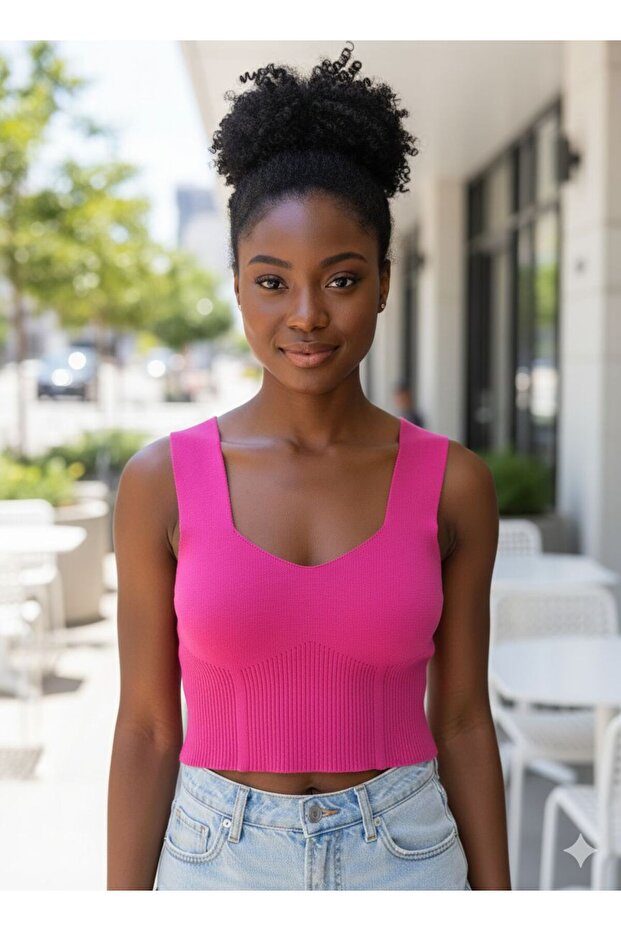 قصة ناعمة ذات رقبة على شكل حرف V - 1