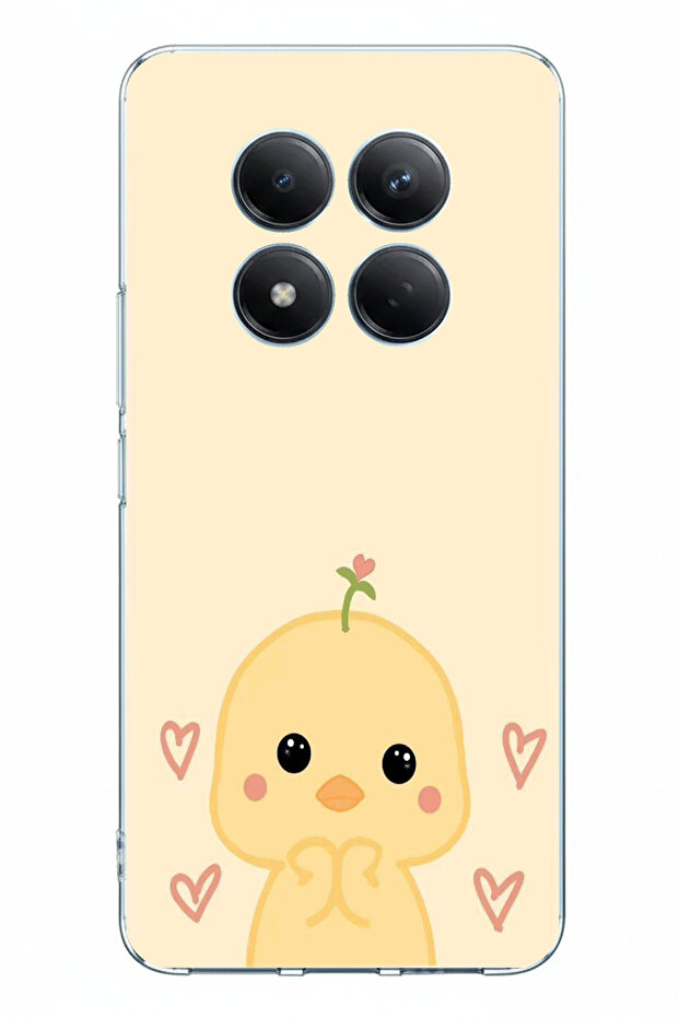حافظة سيليكون مطبوعة بنمط الدجاجة والقلب اللطيف، متوافقة مع هاتف Redmi Note 15 PRO PLUS - 1