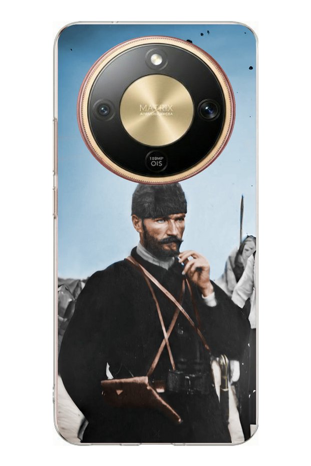 حافظة سيليكون مطبوعة متوافقة مع هاتف Honor Magic 8 Lite من Atatürk Cephede