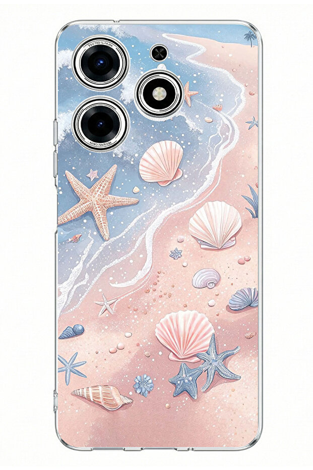 حافظة سيليكون مطبوعة بتصميم صدفة البحر متوافقة مع هاتف Tecno Spark 10 Pro - 1