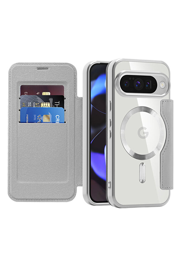 Google Pixel 10 SmartMag Book Case, gray - 1