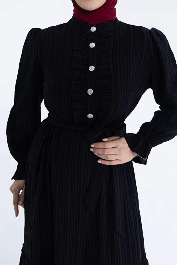 Fırfırlı Nada Elbise - 8