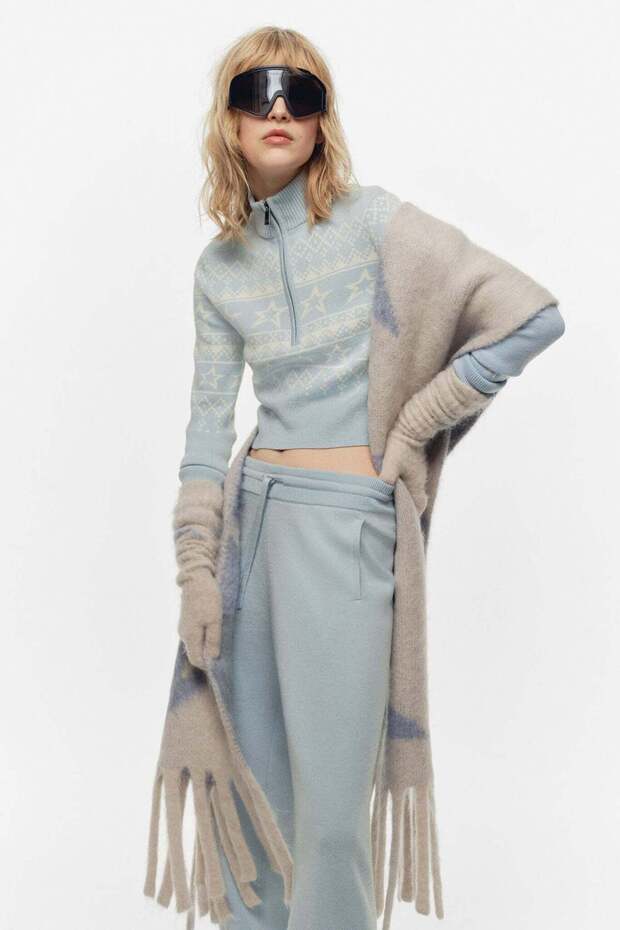 Jacquard-knit merino wool jumper