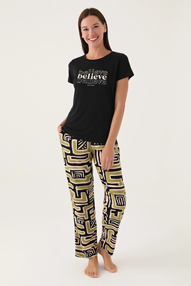 طقم مزدوج - أسود - 1