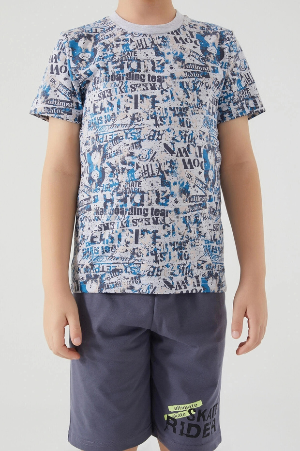 Boy's bermuda set - gray melange - 4