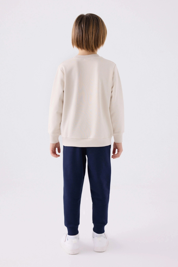 Set de trening crem pentru baieti - 5